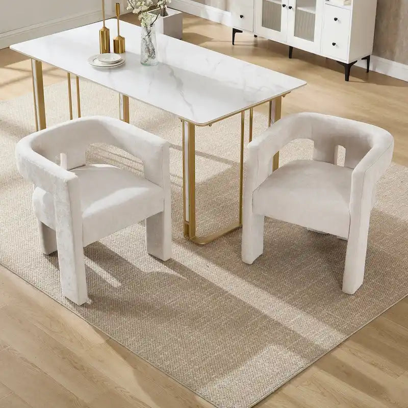 Lot de chaises de salle à manger confortables en tissu pour différents espaces