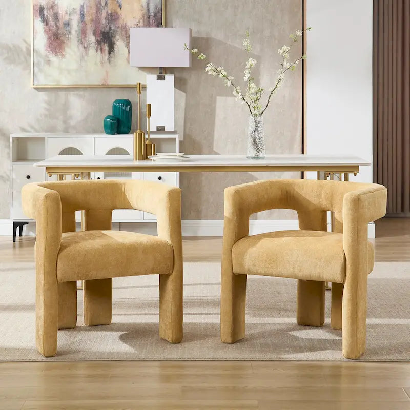 Lot de chaises de salle à manger confortables en tissu pour différents espaces