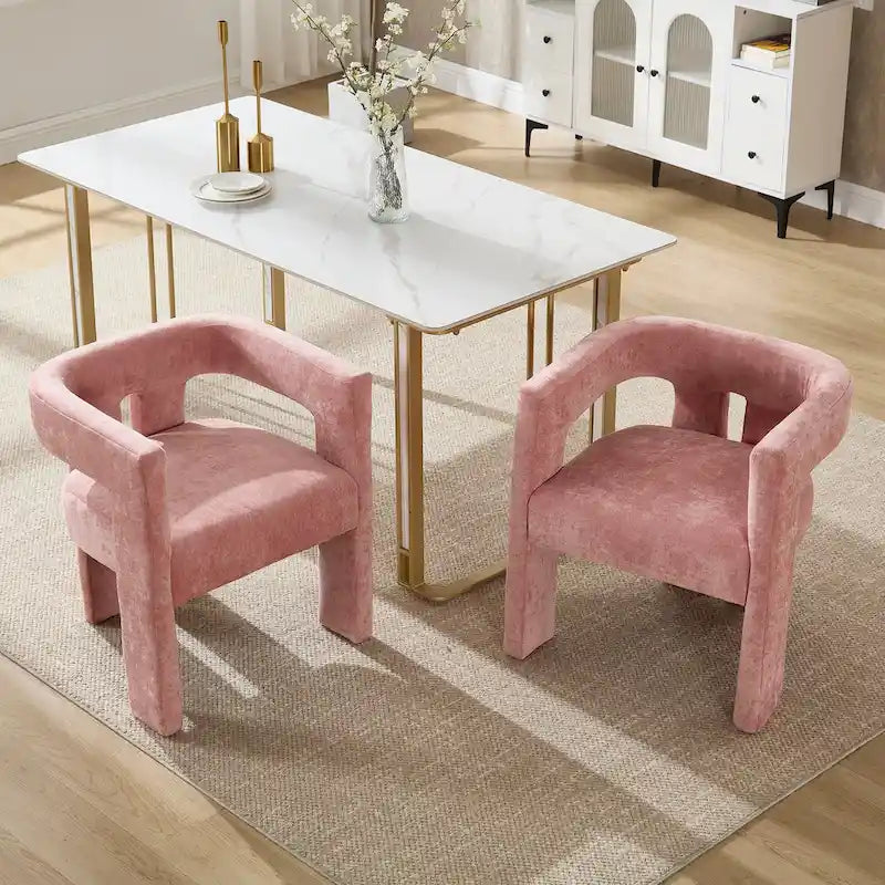 Lot de chaises de salle à manger confortables en tissu pour différents espaces