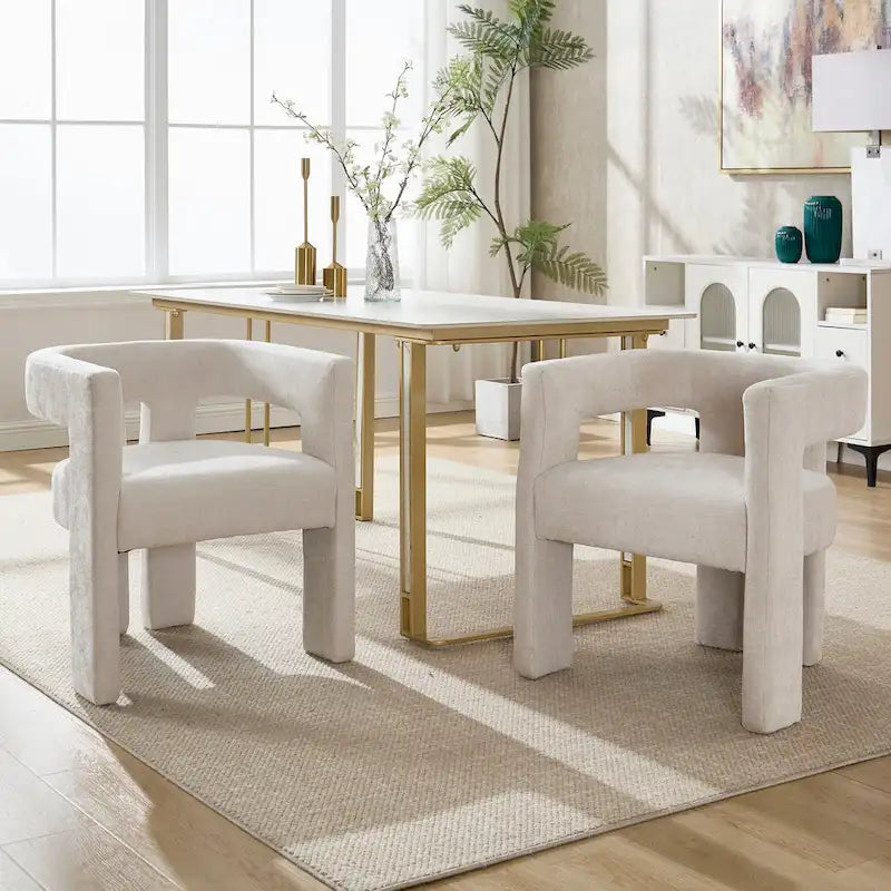 Lot de chaises de salle à manger confortables en tissu pour différents espaces