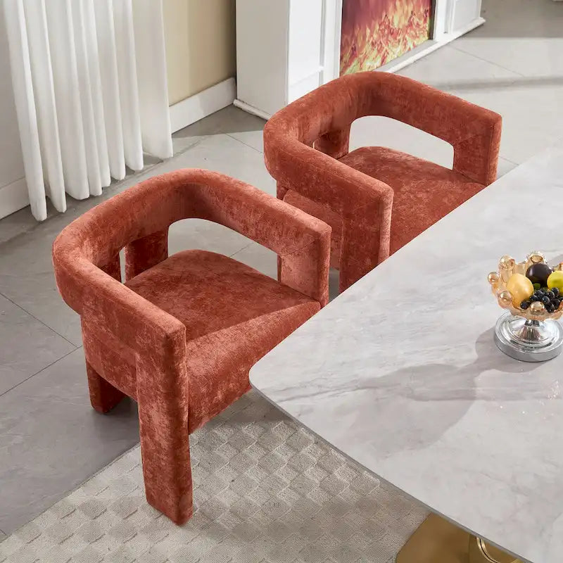 Lot de chaises de salle à manger confortables en tissu pour différents espaces