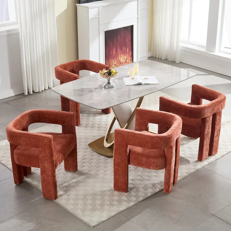 Lot de chaises de salle à manger confortables en tissu pour différents espaces