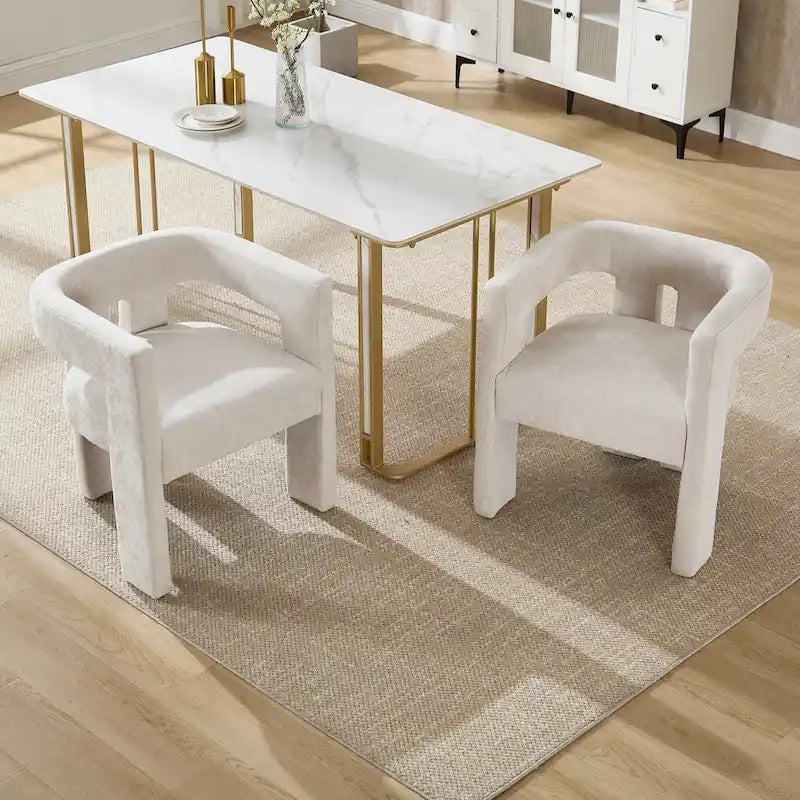 Lot de chaises de salle à manger confortables en tissu pour différents espaces