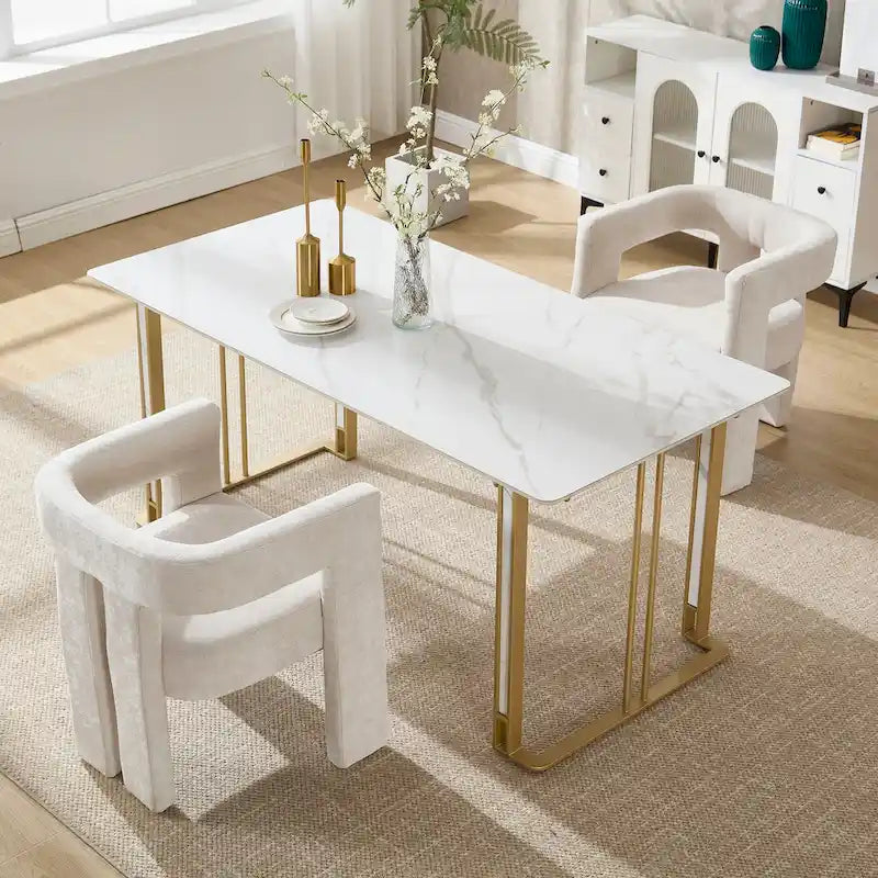 Lot de chaises de salle à manger confortables en tissu pour différents espaces