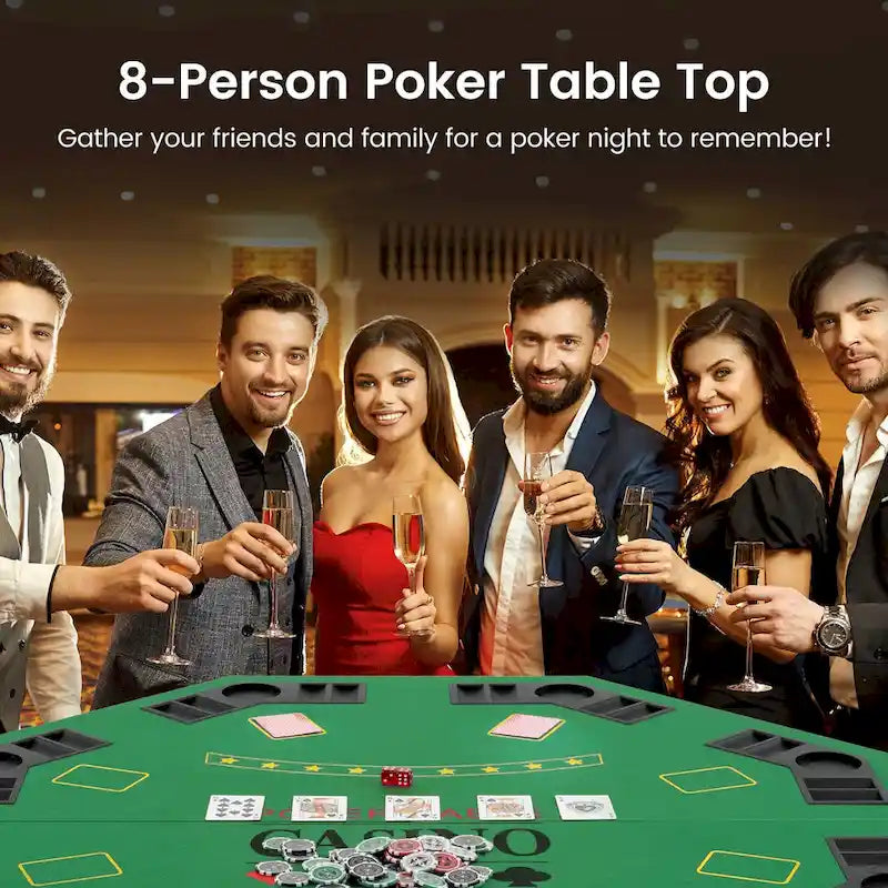 Plateau de table de poker Costway 48 - Texas Holdem pliable 8 joueurs - Voir les détails