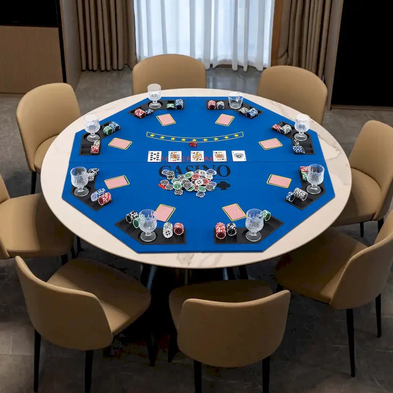 Plateau de table de poker Costway 48 - Texas Holdem pliable 8 joueurs - Voir les détails