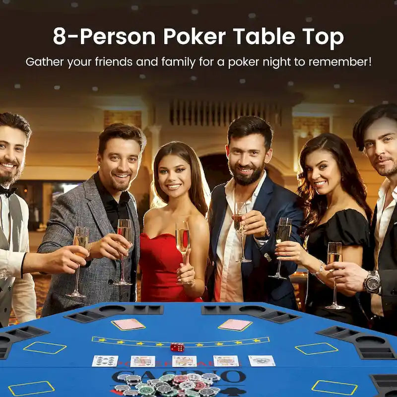 Plateau de table de poker Costway 48 - Texas Holdem pliable 8 joueurs - Voir les détails
