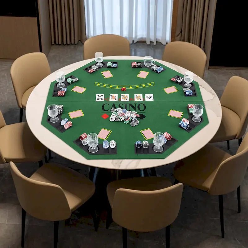 Plateau de table de poker Costway 48 - Texas Holdem pliable 8 joueurs - Voir les détails