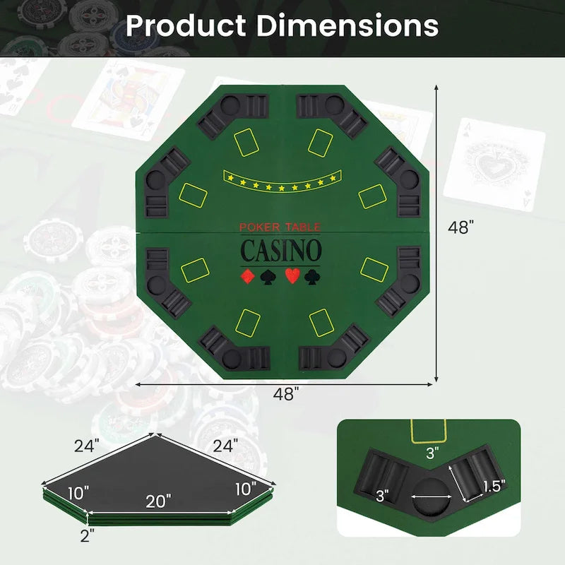 Plateau de table de poker Costway 48 - Texas Holdem pliable 8 joueurs - Voir les détails