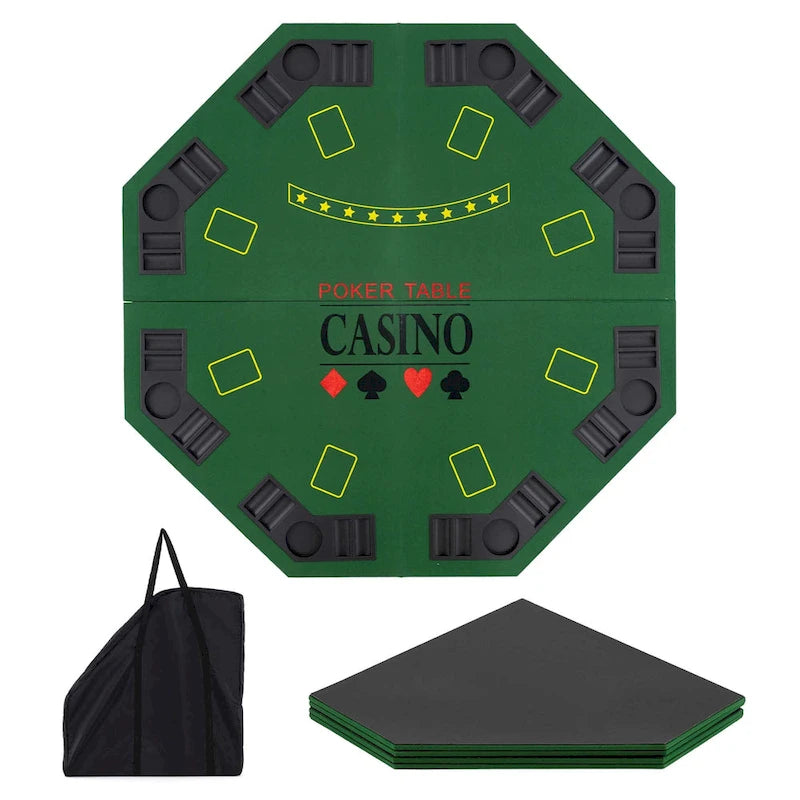 Plateau de table de poker Costway 48 - Texas Holdem pliable 8 joueurs - Voir les détails
