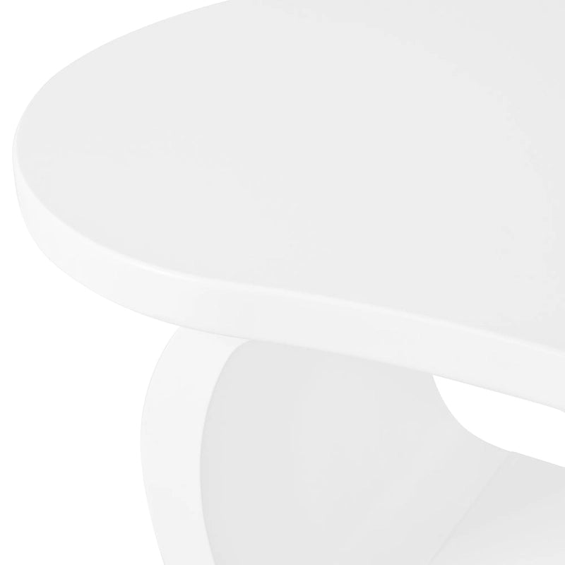 Table basse moderne Cloud avec plateau de 3,8 cm d'épaisseur, table d'appoint irrégulière de style crème avec pieds incurvés, table d'appoint au design unique