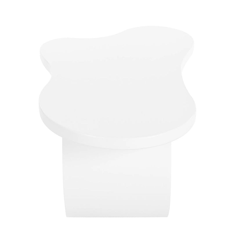 Table basse moderne Cloud avec plateau de 3,8 cm d'épaisseur, table d'appoint irrégulière de style crème avec pieds incurvés, table d'appoint au design unique