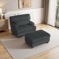 Chaise longue moderne surdimensionnée en velours côtelé avec pouf