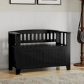 WYNDENHALL Normandy Banc de rangement de petite taille en bois massif, 36 po de large, style transitoire
