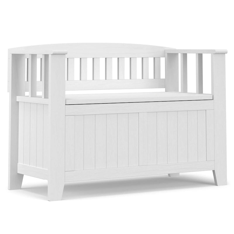 WYNDENHALL Normandy Banc de rangement de petite taille en bois massif, 36 po de large, style transitoire