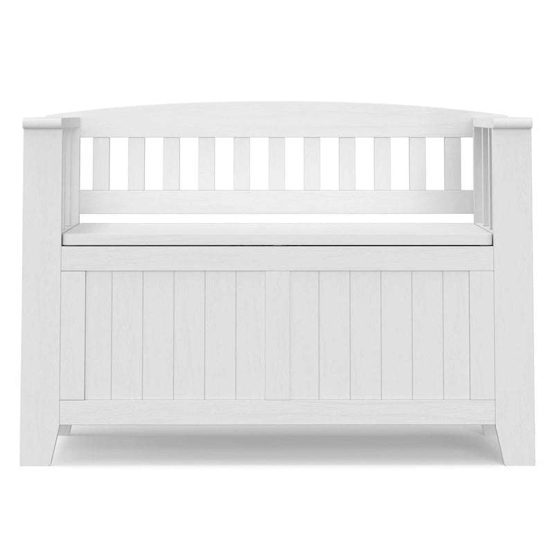 WYNDENHALL Normandy Banc de rangement de petite taille en bois massif, 36 po de large, style transitoire