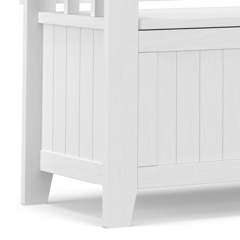 WYNDENHALL Normandy Banc de rangement de petite taille en bois massif, 36 po de large, style transitoire
