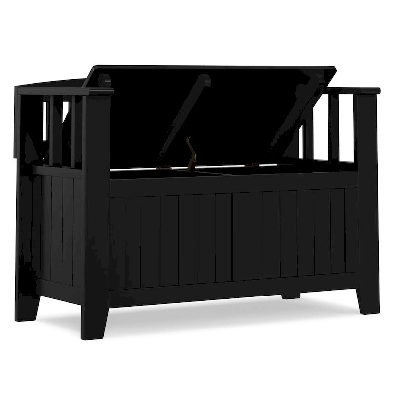 WYNDENHALL Normandy Banc de rangement de petite taille en bois massif, 36 po de large, style transitoire