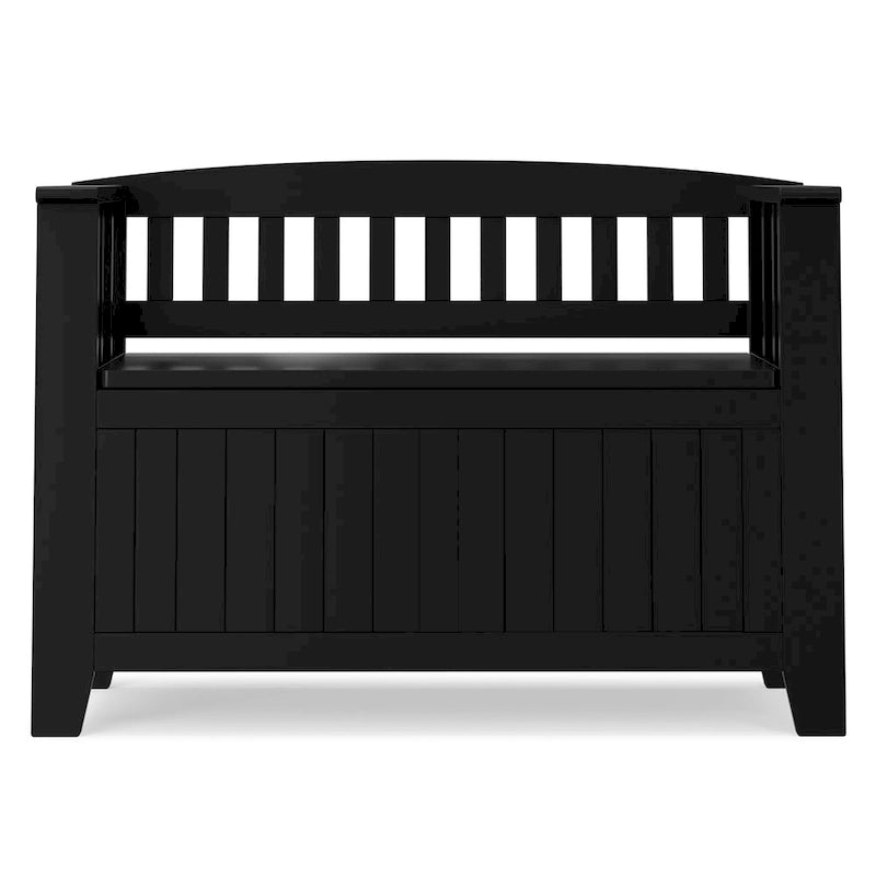 WYNDENHALL Normandy Banc de rangement de petite taille en bois massif, 36 po de large, style transitoire