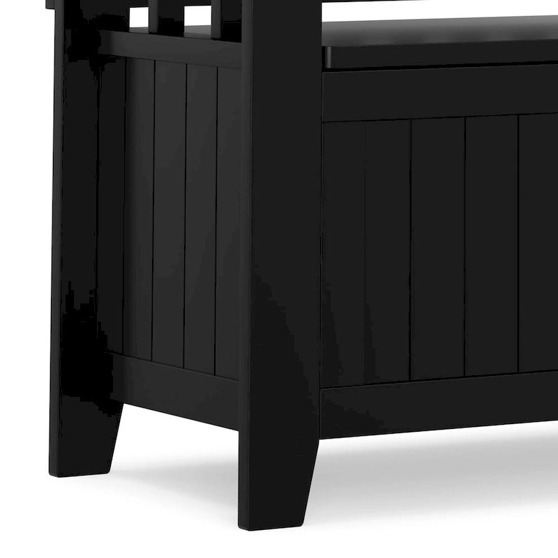 WYNDENHALL Normandy Banc de rangement de petite taille en bois massif, 36 po de large, style transitoire