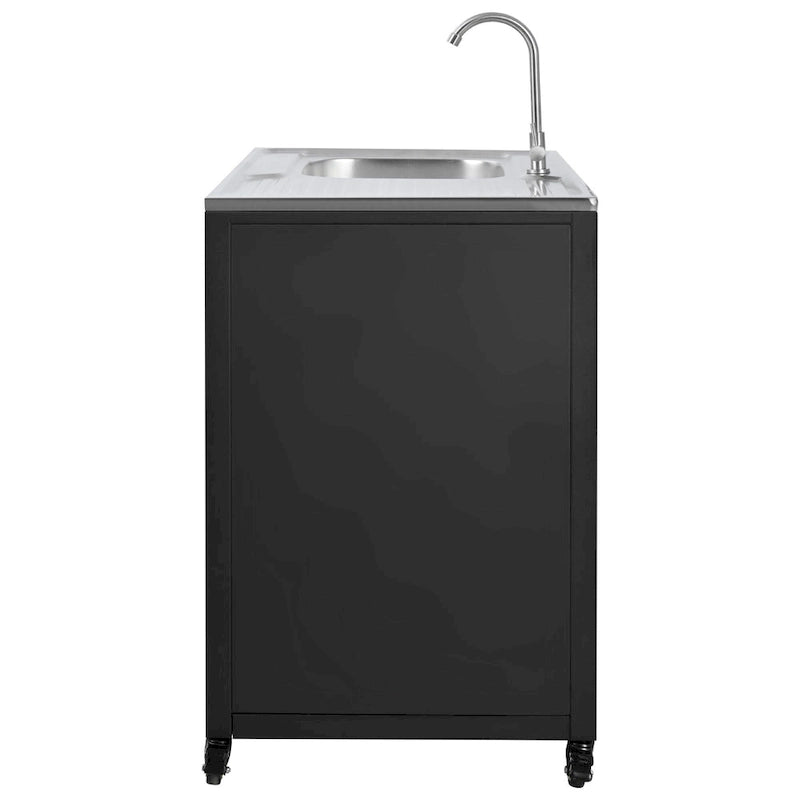 Évier de cuisine d'extérieur mobile, station évier de cuisine modulaire de patio avec armoire