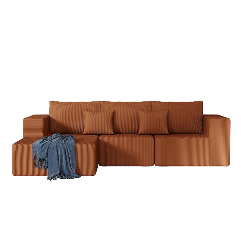 Canapé d'angle modulaire en forme de L de 108,3 pouces avec méridienne
