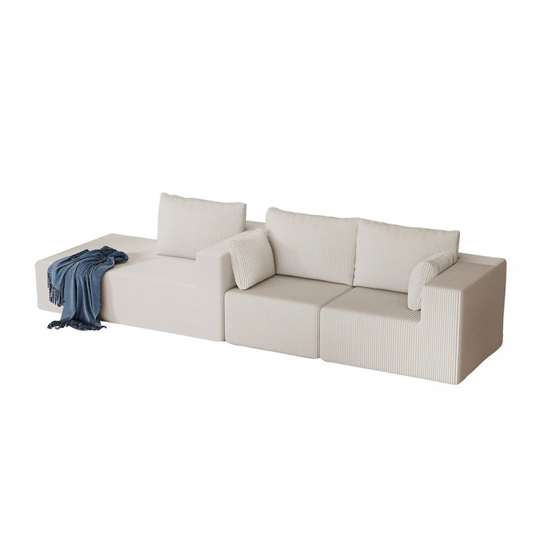 Canapé d'angle modulaire en forme de L de 108,3 pouces avec méridienne