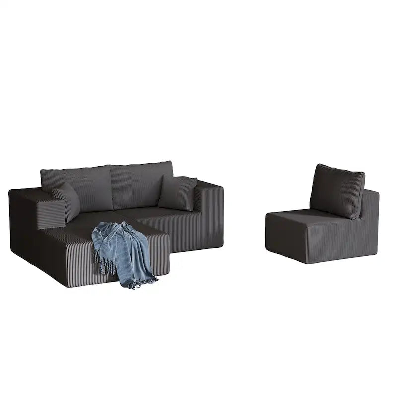 Canapé d'angle modulaire en forme de L de 108,3 pouces avec méridienne