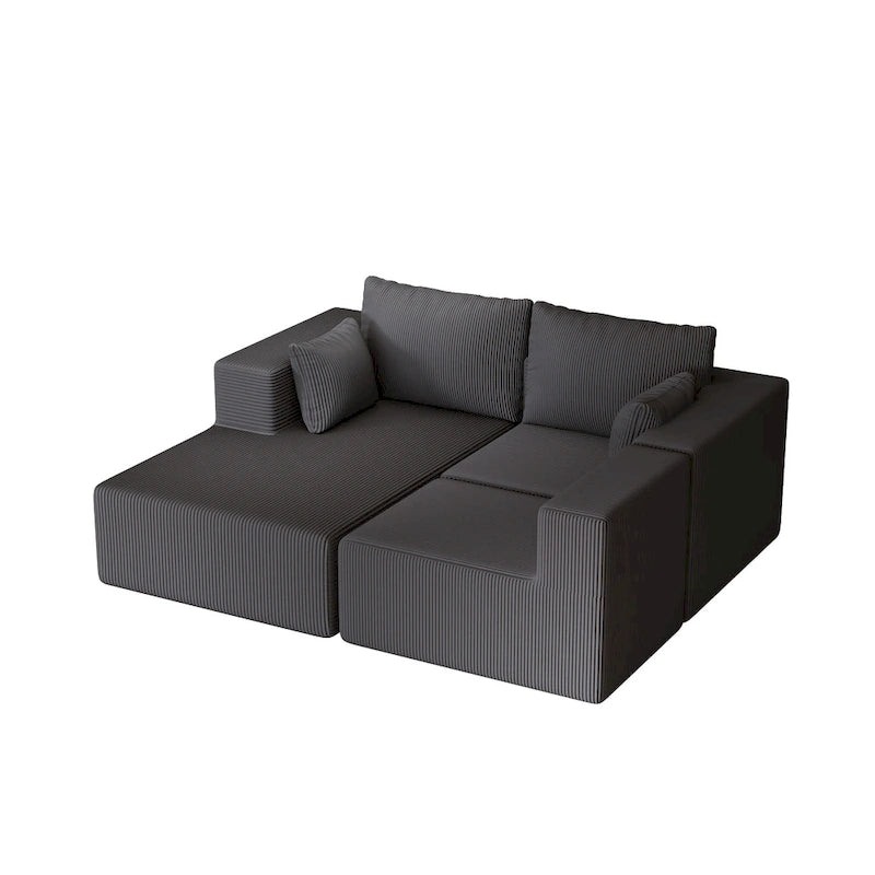 Canapé d'angle modulaire en forme de L de 108,3 pouces avec méridienne