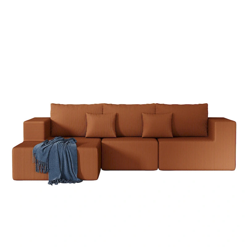 Canapé d'angle modulaire en forme de L de 108,3 pouces avec méridienne