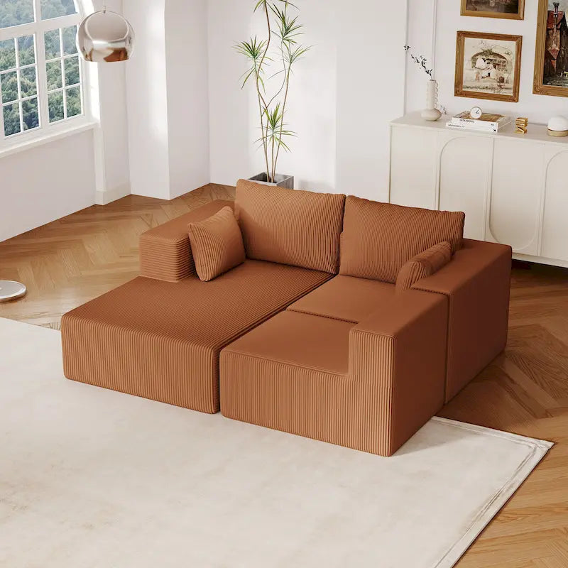 Canapé d'angle modulaire en forme de L de 108,3 pouces avec méridienne