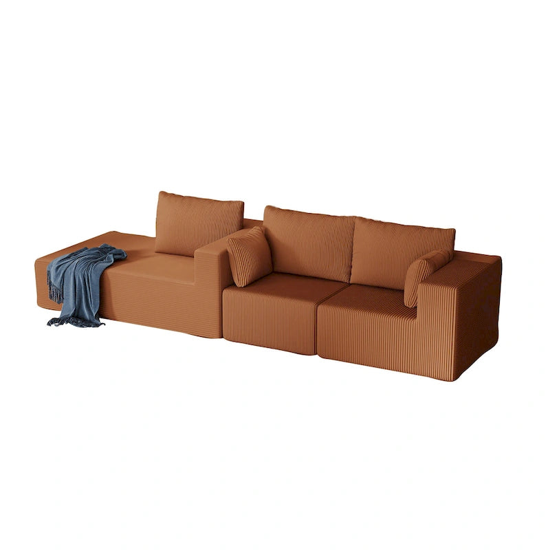 Canapé d'angle modulaire en forme de L de 108,3 pouces avec méridienne