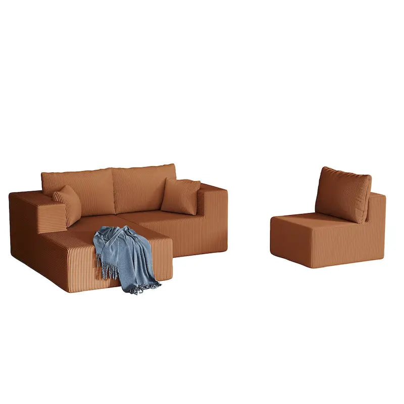 Canapé d'angle modulaire en forme de L de 108,3 pouces avec méridienne