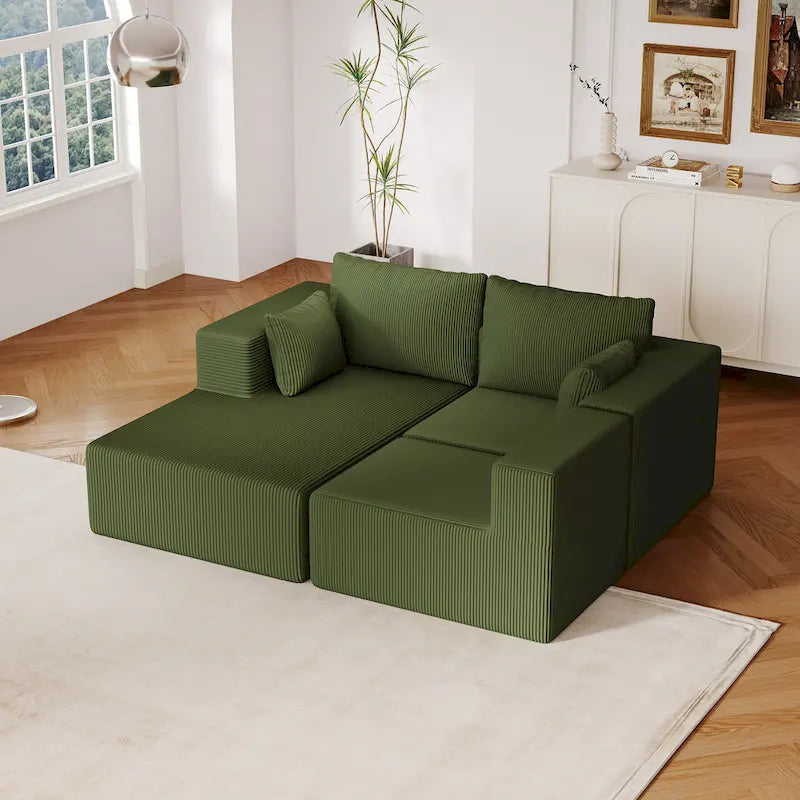 Canapé d'angle modulaire en forme de L de 108,3 pouces avec méridienne