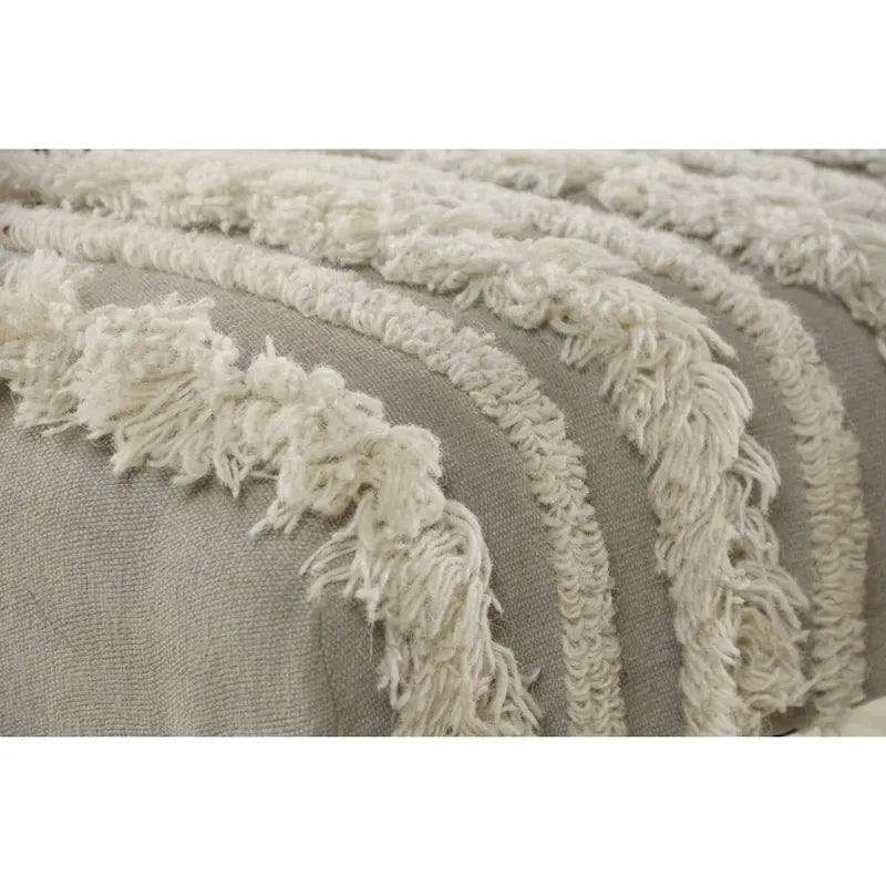 Banc de chambre à coucher en bois et coton rembourré à motif rayé et clous décoratifs - 16 P x 47 L x 18 H