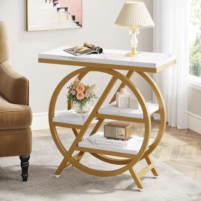 Table d'appoint à 3 niveaux, table de chevet étroite pour salon