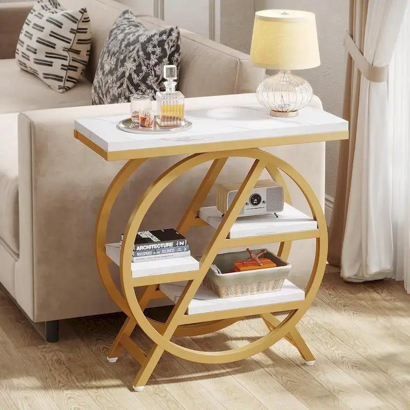 Table d'appoint à 3 niveaux, table de chevet étroite pour salon