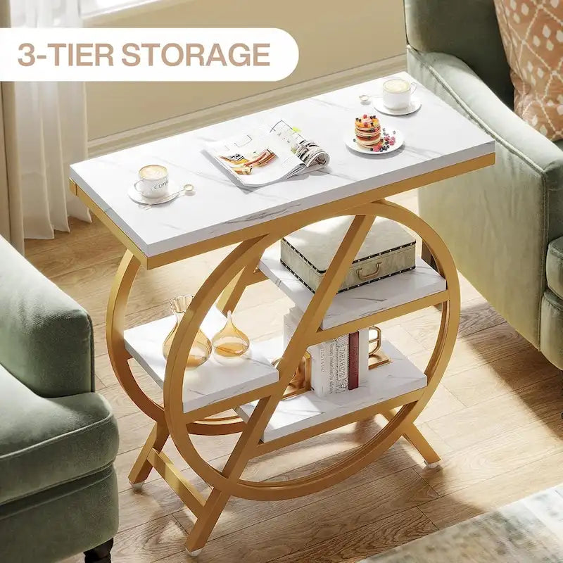 Table d'appoint à 3 niveaux, table de chevet étroite pour salon