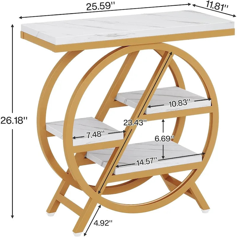 Table d'appoint à 3 niveaux, table de chevet étroite pour salon