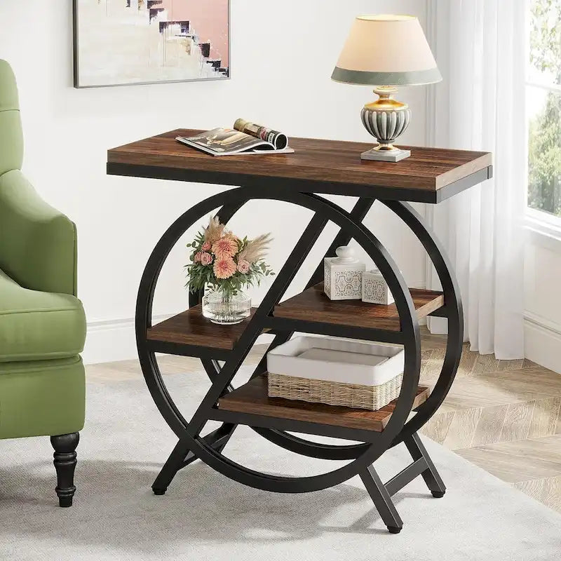 Table d'appoint à 3 niveaux, table de chevet étroite pour salon