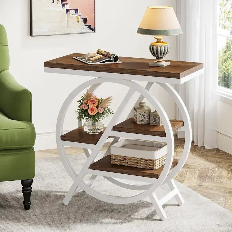 Table d'appoint à 3 niveaux, table de chevet étroite pour salon