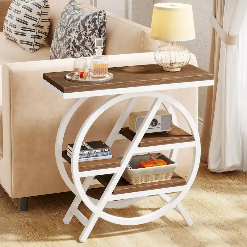 Table d'appoint à 3 niveaux, table de chevet étroite pour salon