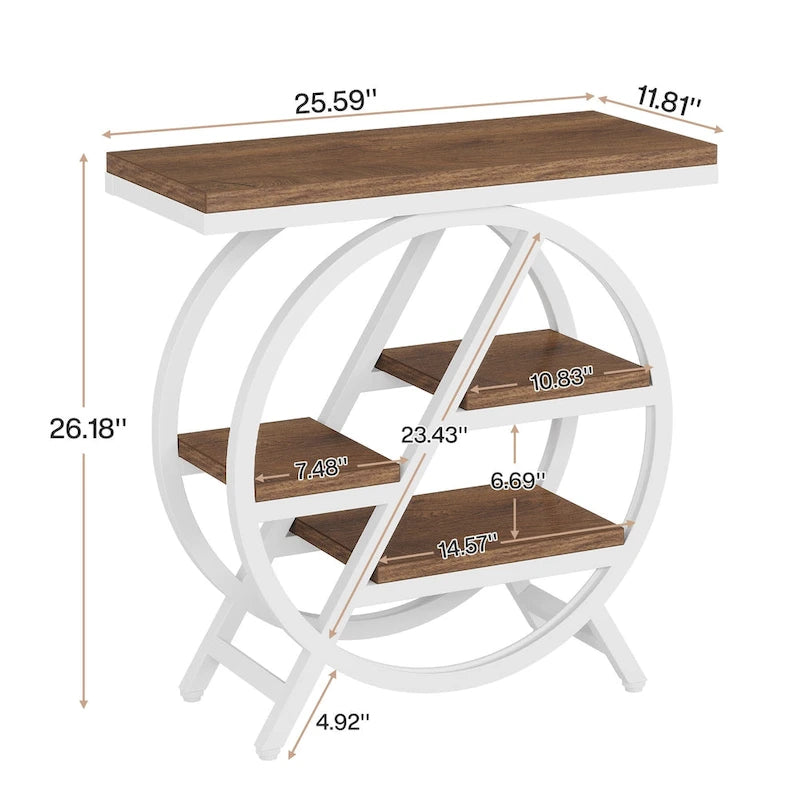 Table d'appoint à 3 niveaux, table de chevet étroite pour salon