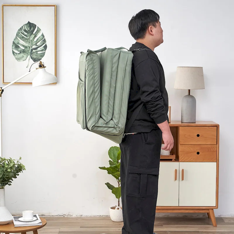 Fauteuil inclinable moderne vert clair de 180 cm de haut, réglable et pliable, avec sac de transport pour les voyages en extérieur