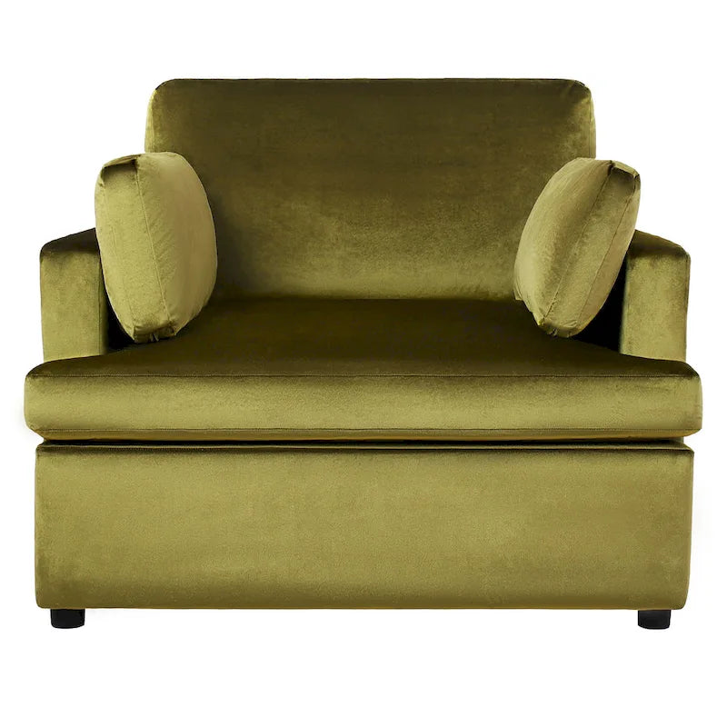 Fauteuil d'appoint Green Modern 37 avec pieds en plastique et oreillers pour le salon