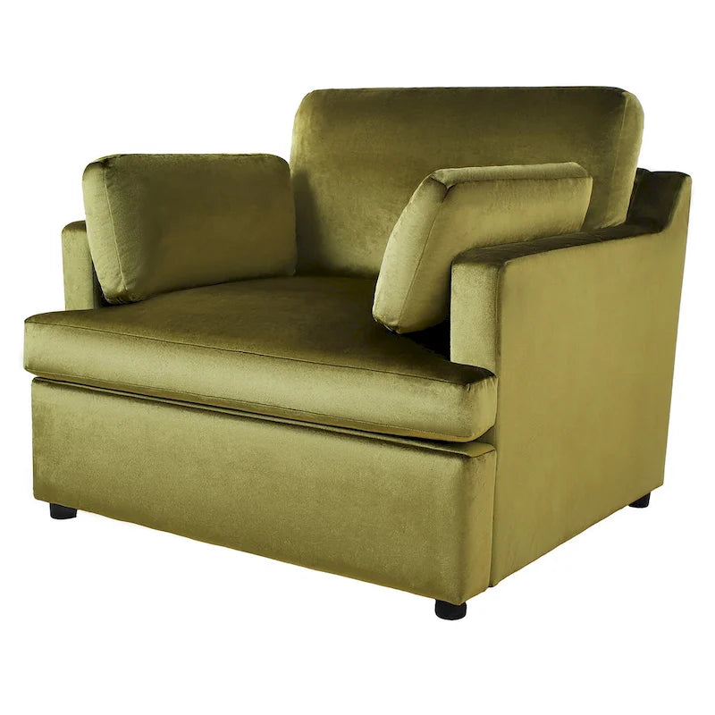 Fauteuil d'appoint Green Modern 37 avec pieds en plastique et oreillers pour le salon