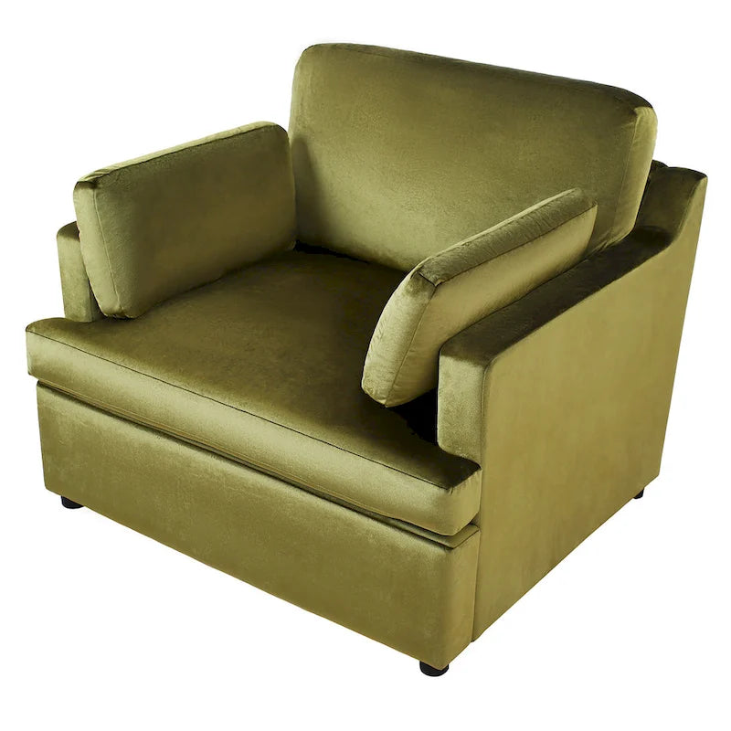Fauteuil d'appoint Green Modern 37 avec pieds en plastique et oreillers pour le salon