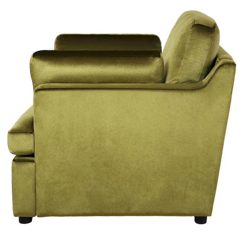 Fauteuil d'appoint Green Modern 37 avec pieds en plastique et oreillers pour le salon