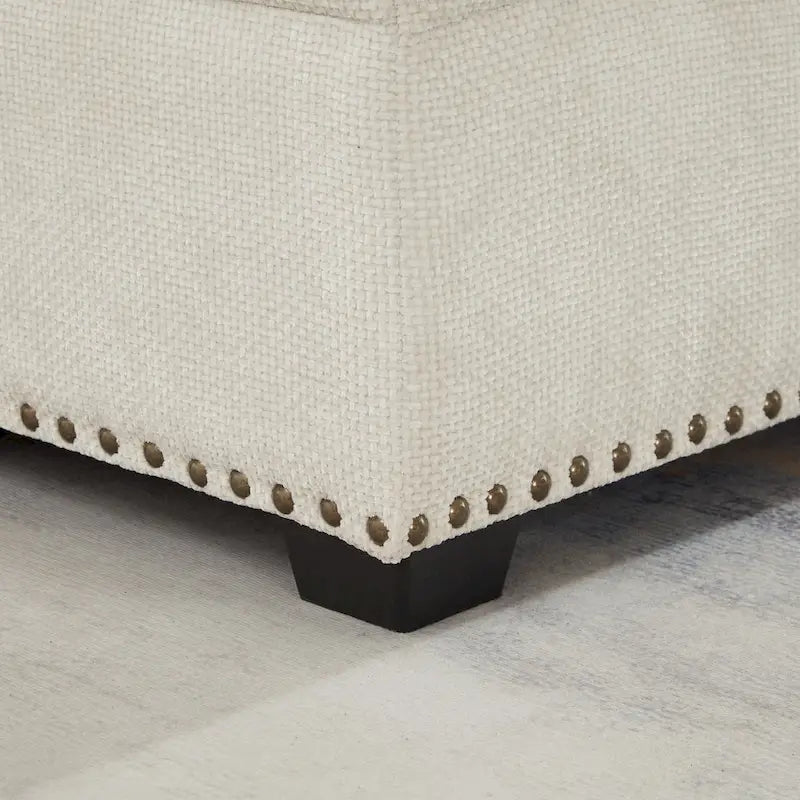 Canapé sectionnel d'angle 97 Chenille avec pouf de rangement, 7 places et 2 coussins - Canapé-lit convertible