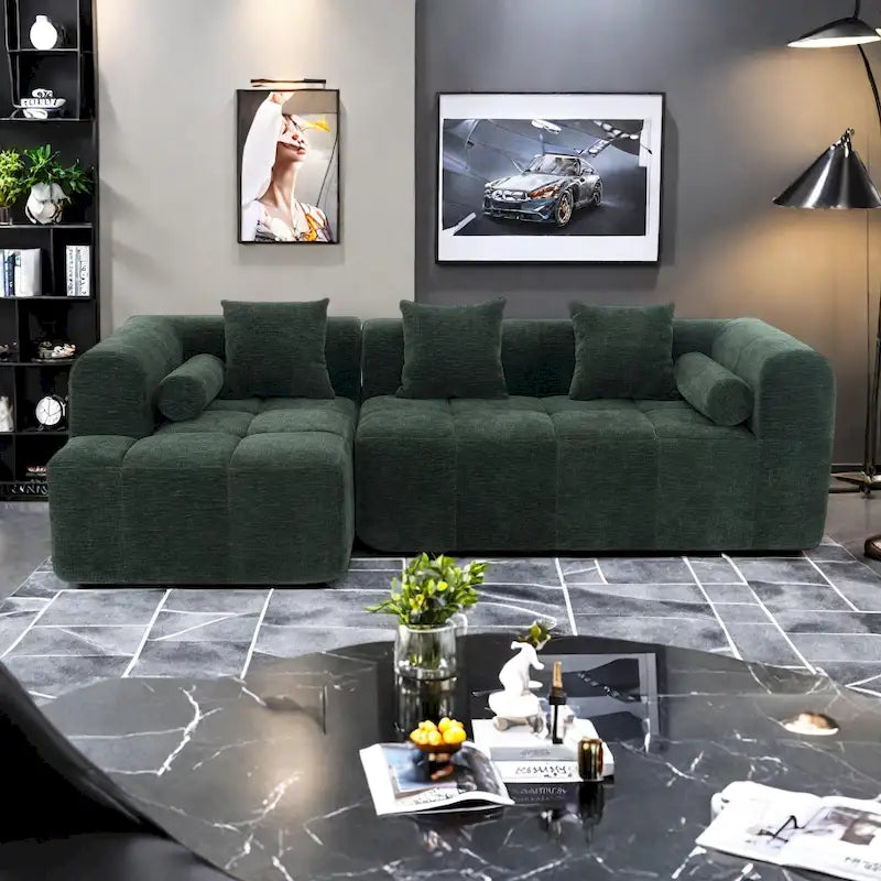 101.2 Canapé modulaire Chenille avec assise profonde, design combinable et structure en mousse haute densité